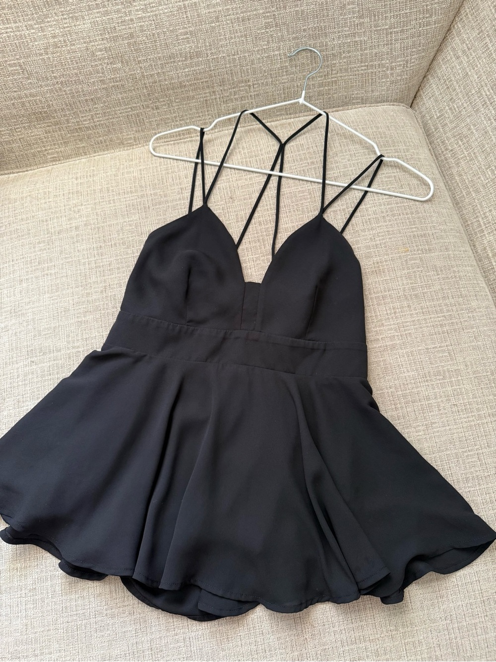 Express Black Strappy Peplum Cami Top